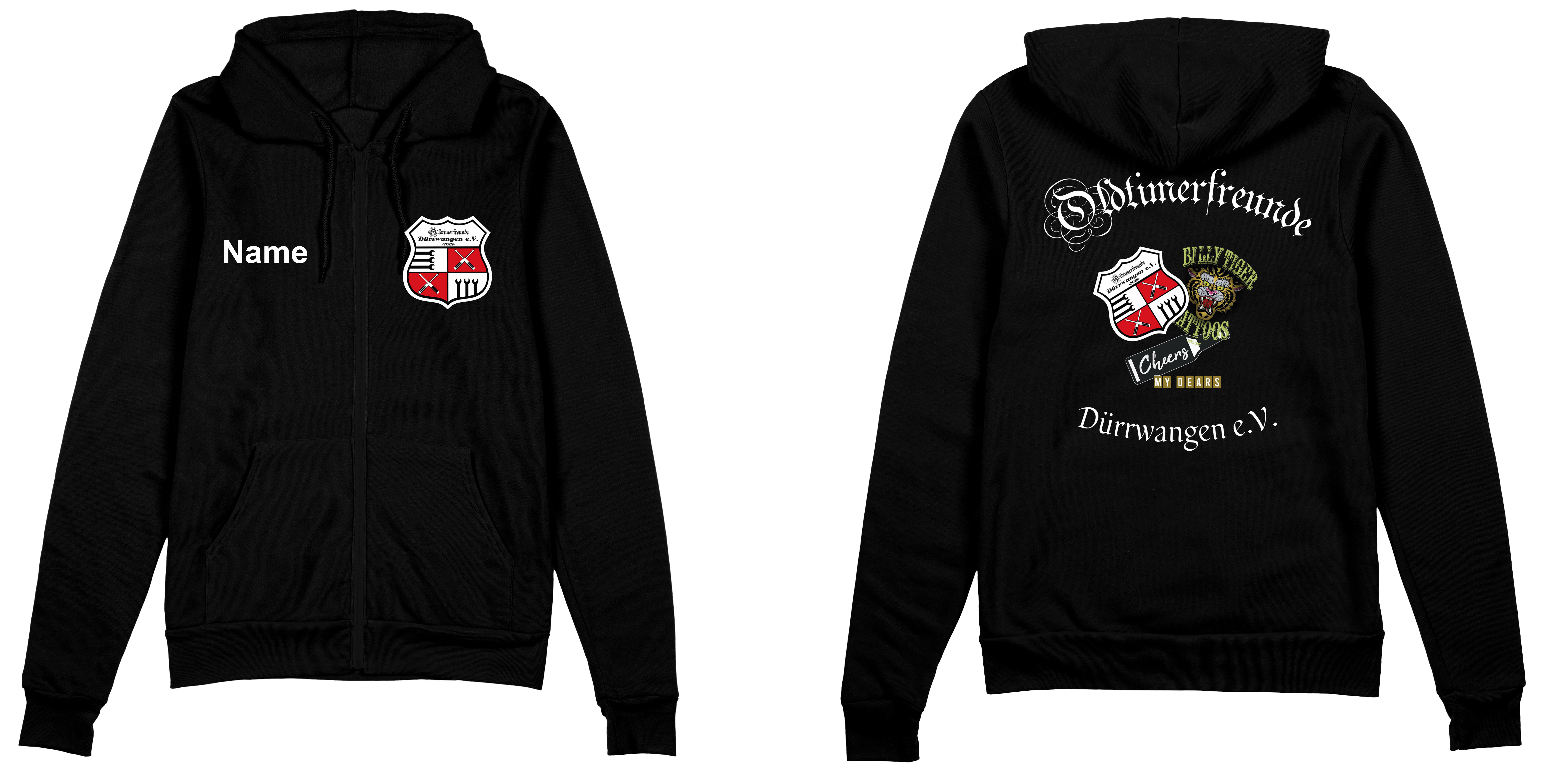 Oldtimerfreunde Dürrwangen Zip-Jacke schwarz